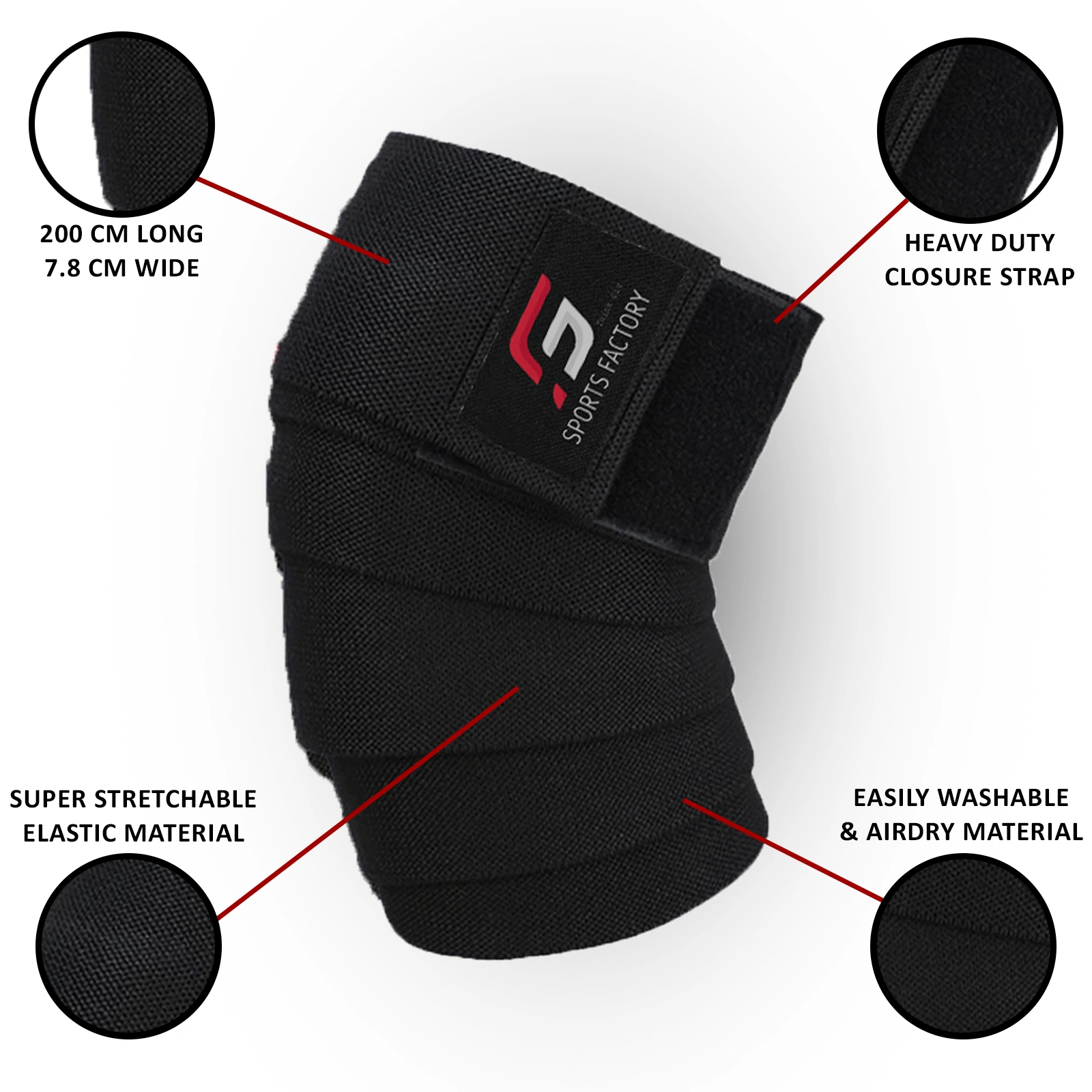sports-factory-knee-wraps-for-weight-lifting-elasticated-compression-powerlifting-support-bandage-great-for-squats-bodybuilding-gym-fitness-training-and-olympic-lifting-0